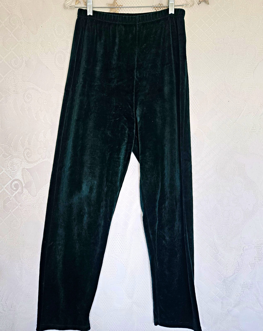 Victoria Secret Medium Green Velour Velvet Plush Pull On Pants Earthy Whimsigoth